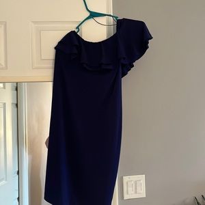 Royal blue one shoulder dress